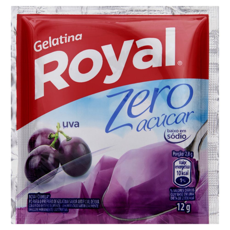 Gelatina de Uva Zero Sabor Royal 12G