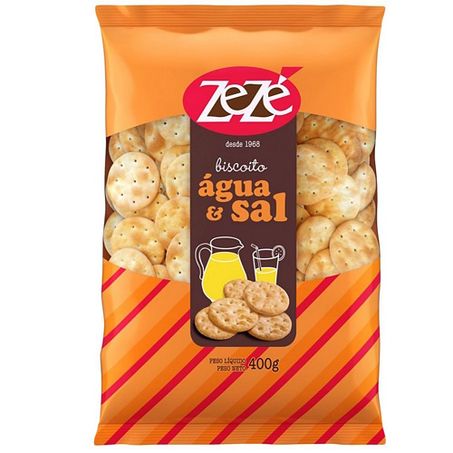 Biscoito zezé água e sal pacote 400g