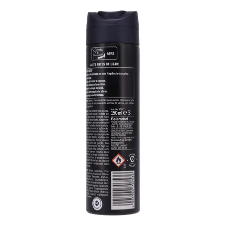 DESOD.NIVEA AERO 150ML DEEP CARVAO ATIVO MASC 360-20