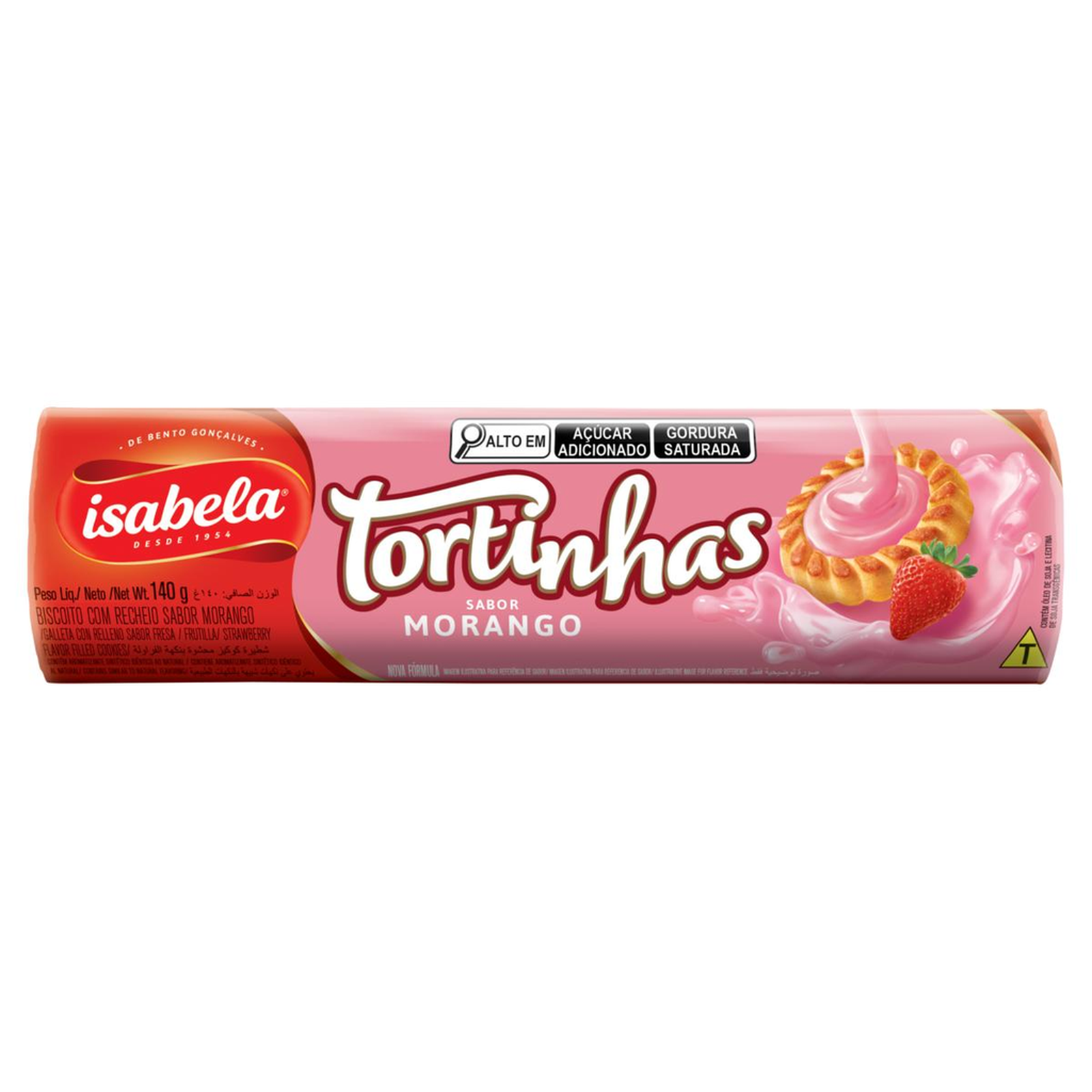 Biscoito Tortinhas Isabela 140g - Morango