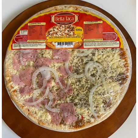 Pizza bella taça 30cm dupla bolonhesa e portuguesa