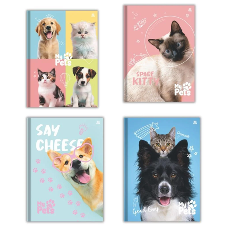 Caderno animativa grande capa dura 48 folhas my pets brochura