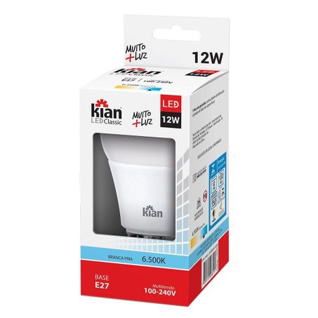 Lamp Led Kian 12w Bivolt Branca 10060 6500k