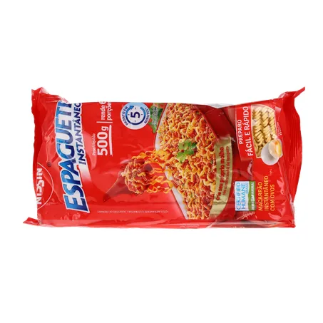 MASSA NISSIN ESPAGUETE C/OVOS T5 500G 360-18