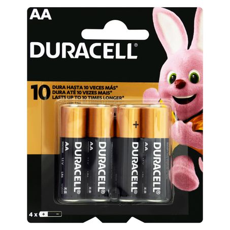 PILHA ALCALINA AA MN 1500B4 DURACELL 4 UNIDADES 1,5V