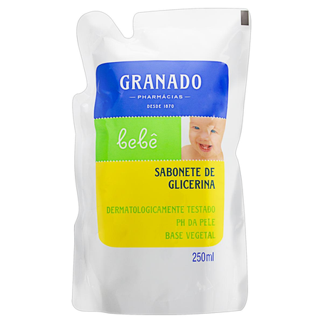 Sabonete Líquido Bebê Granado 250ml - Tradicional - Refil - Sachê