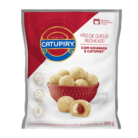 Pão de Queijo Congelado Recheio Goiabada E Catupiry Pacote 300G