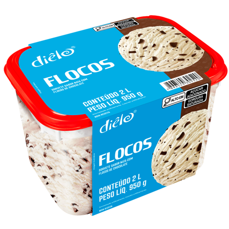 Sorvete dielo flocos pote 2l
