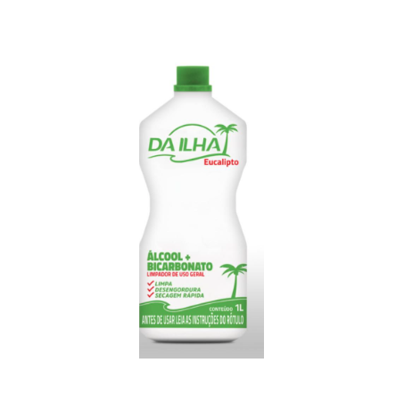 Alcool com bicarbonato e eucalipto 46° da ilha 1l