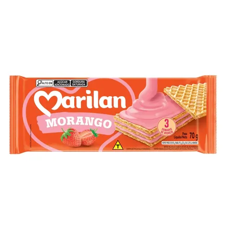 BISC.WAFER MARILAN 70G MORANGO CX 40.0