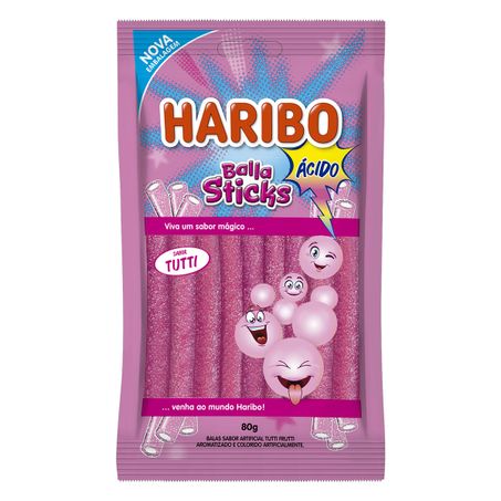 BALA ÁCIDA TUTTI FRUTTI HARIBO BALLA STICKS