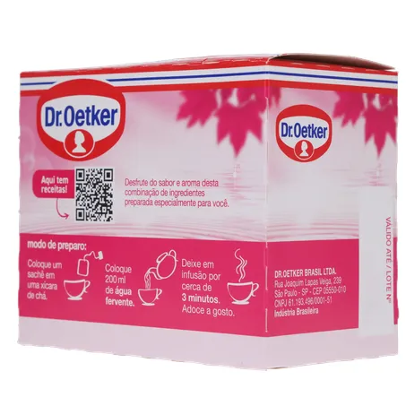 Chá Misto Dr.oetker Hibisco, Chá Verde, Canela, Pimenta, Morango e Mirtilo Caixa com 10un - 15gr 360-22