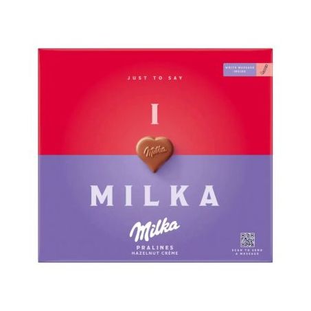 Caixa bombom milka 110gr i love