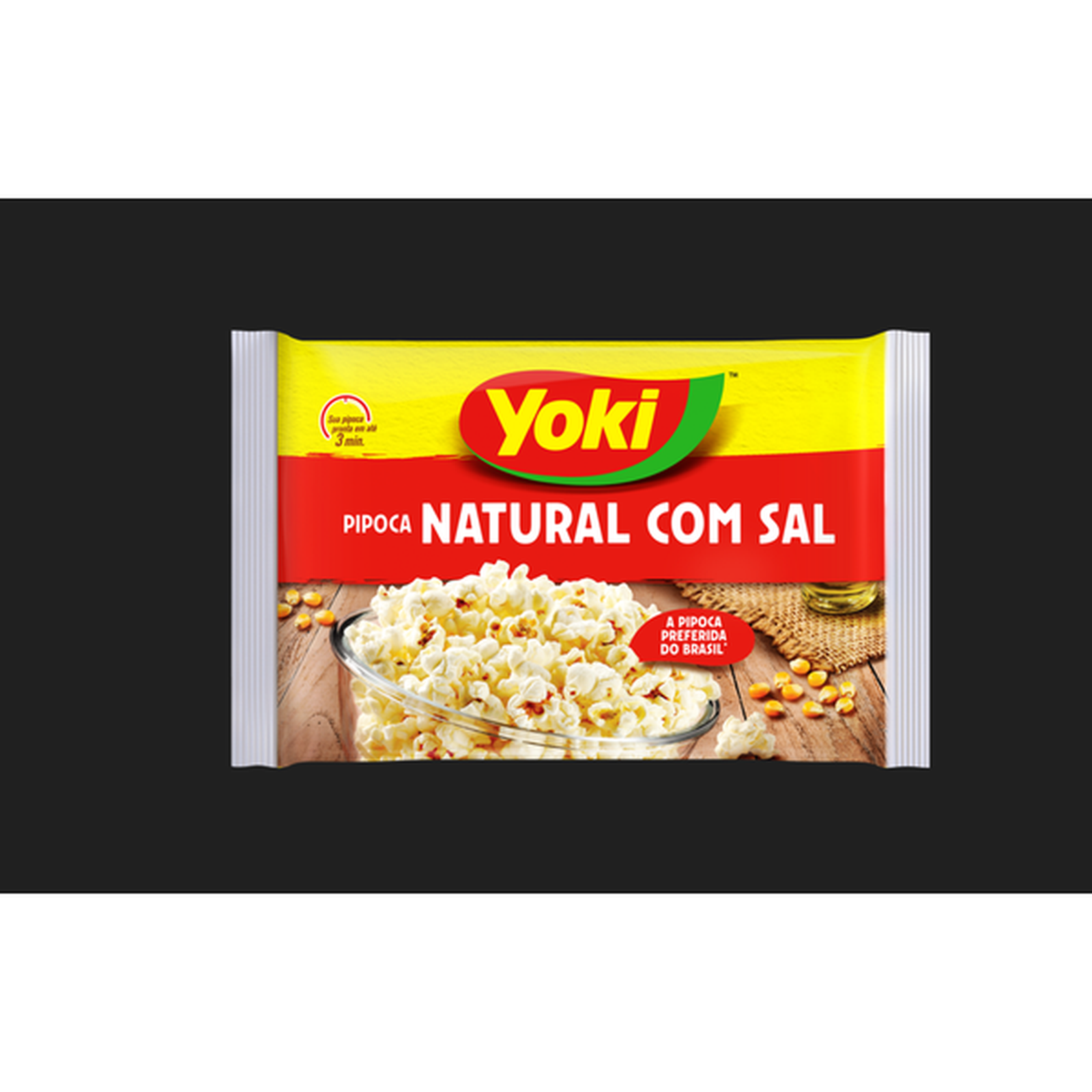 Milho de Pipoca para Micro-Ondas Natural com Sal Yoki Pacote 100g