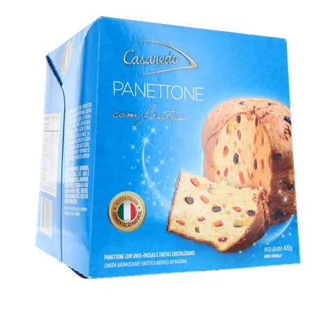 PANETTONE CASAREDO COM FRUTAS CRISTALIZADAS CAIXA 400G 360-34