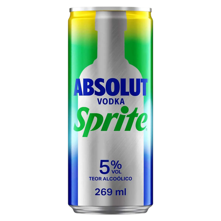 Bebida Alcoólica Mista Sprite Absolut Vodka Lata 269ml