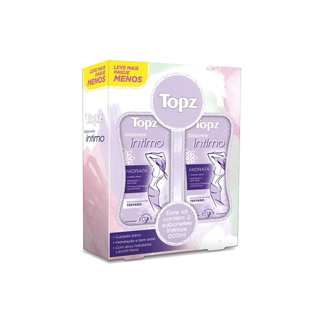 Kit Sabonete Íntimo Topz Hidrata 200Ml com 2 Unidades