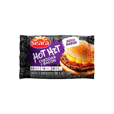 Sanduiche hot hit bacon e cheddar seara 145g