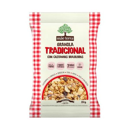 Granola Tradicional com Castanhas Brasileiras Mãe Terra Pacote 250G