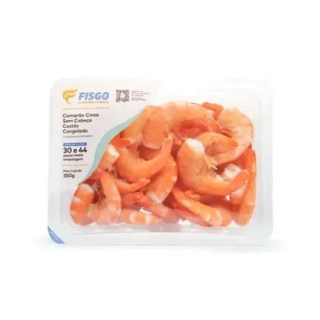 Camarão Fisgo 30 / 44 Sem Cabeca Coz Congelado Bandeja 350g