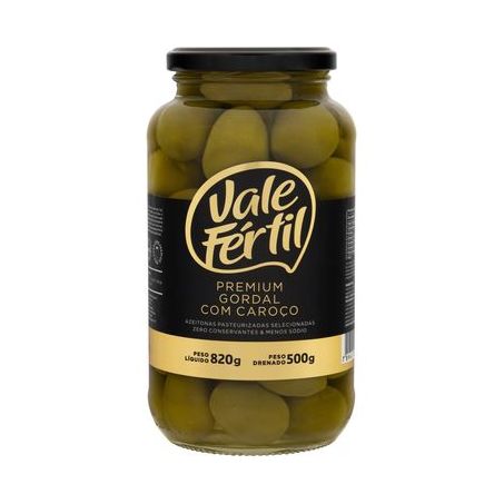 Azeitona Verde Vale Fértil Premium Gordal Vidro 500G
