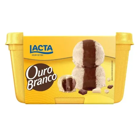 Sorvete ouro branco lacta pt 900ml