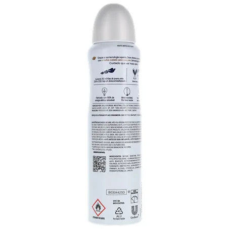 Antitranspirante Aerosol Dove Invisible Dry Violeta e Frésia Branca Frasco Spray 150ml 360-15