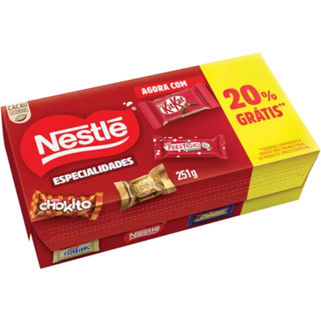 Bombom nestle 251g especialidades promocional