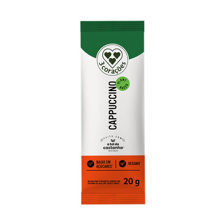 Cappuccino Leite Vegetal 3 Corações Sachê 20g