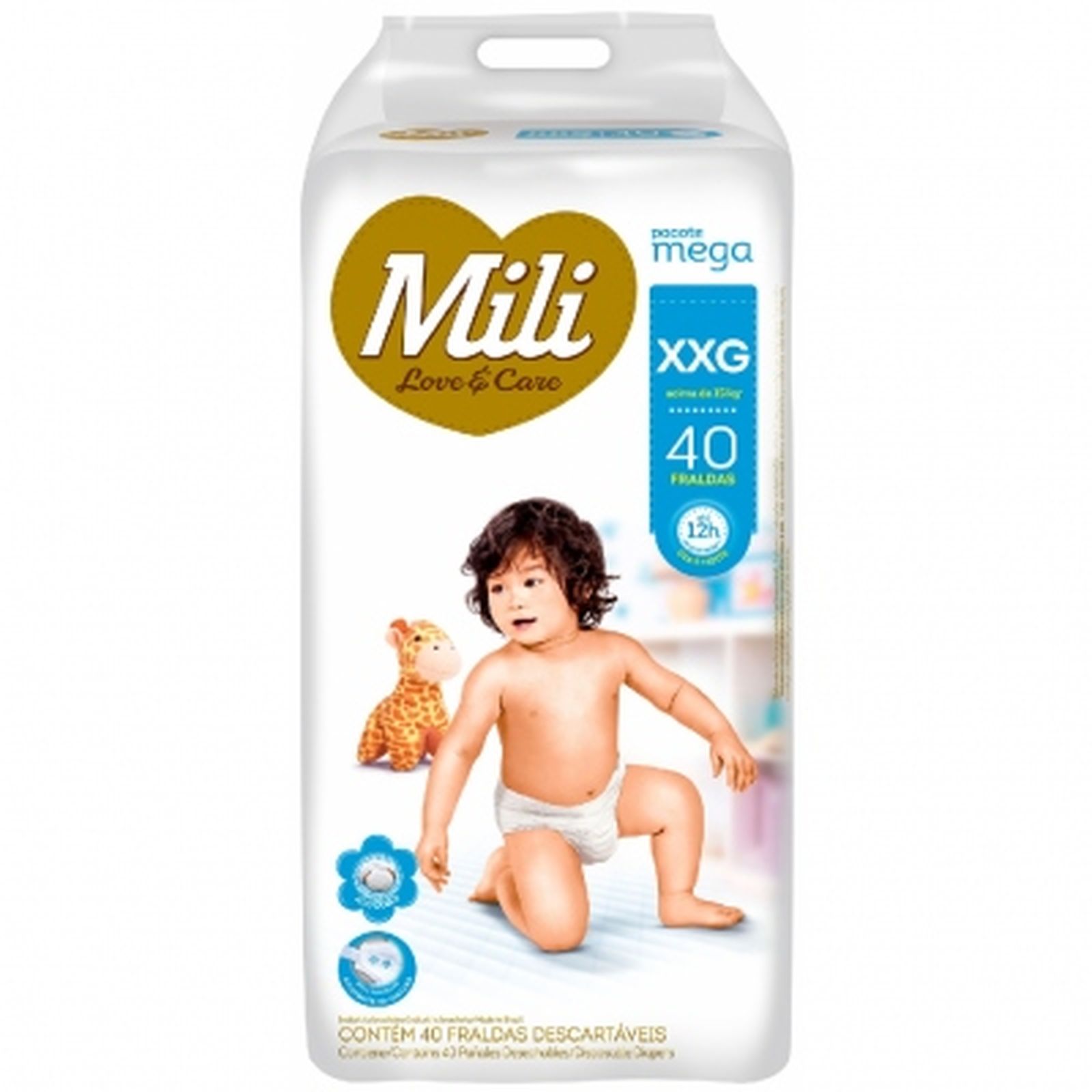Prado Supermercados LTDA - Fralda Mili Love & Care Mega Xxg 40un