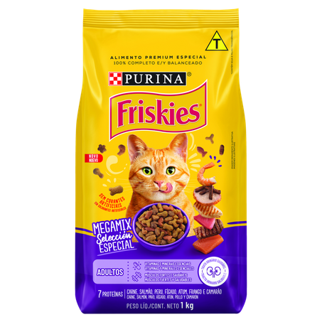 Ração gato megamix adulto friskies 850g