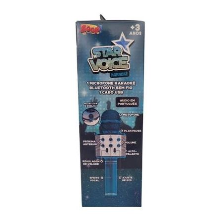 BRINQ.MICROFONE STAR VOICE KARAOKE AZUL REF.0995