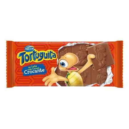 CHOCOLATE BARRA ARCOR TORTUGUITA AO LEITE CROCANTE 80G