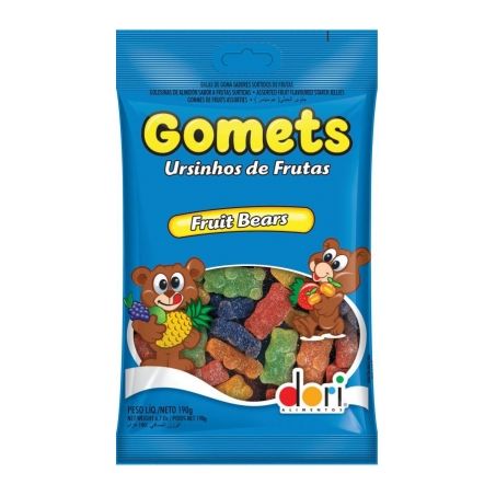 BALA GOMA GOMETS 190G URSO FRUTAS