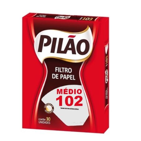 FILTRO DE PAPEL PILÃO 102 MÉDIO COM 30 UNIDADES