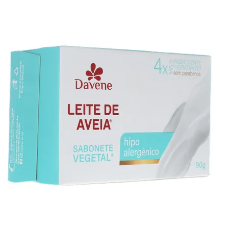 Sabonete Barra Vegetal Davene sem Perfume Leite de Aveia Clássico Caixa 90gr 360-14