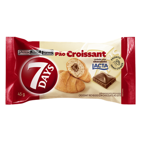 Croissant 7days Recheado Com Chocolate Ao Leite Lacta Pacote 45g 
 