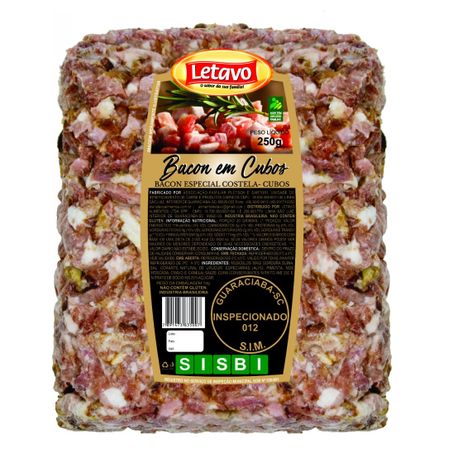 BACON CUBINHOS LETAVO 250GR