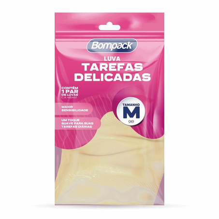 LUVA BOMPACK LATEX TAREFA DELICADA M UN