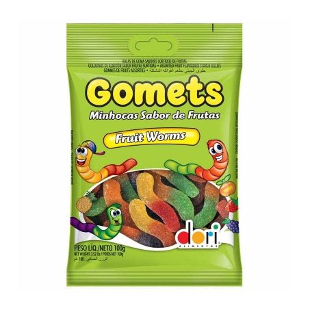 Goma Dori Gomets 100g Minhocas Frutas