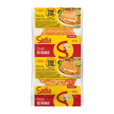 Bife empanado sadia steak frango 100gr