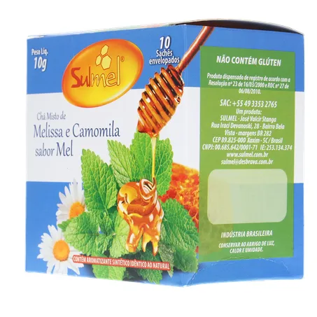 Cha sulmel melissa camomila mel 10g 360-23
