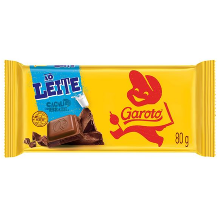 Chocolate barra garoto 80g leite