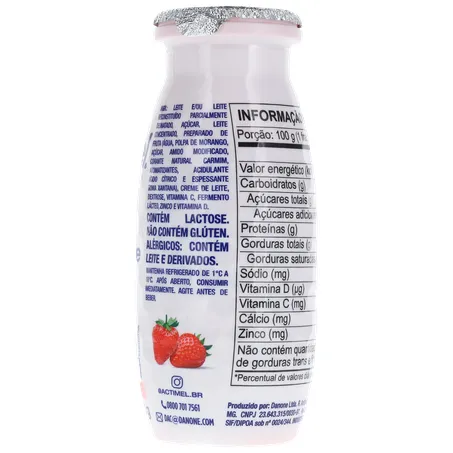 Leite Fermentado Parcialmente Desnatado de Morango Actimel 100G 360-12