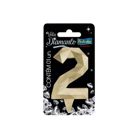 VELA DIAMANTE OURO N2 FESTCOLOR 