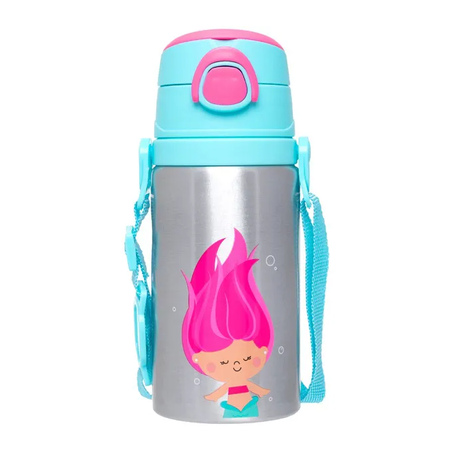 GARRAFA BUBA INFANTIL ALUMINIO COM CANUDO SEREIA