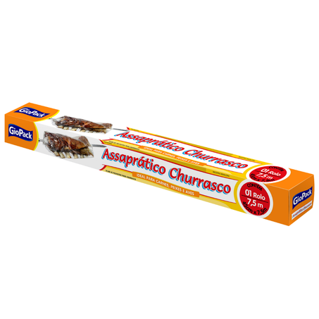 Saco poliester assapratico em rolo churrasco giopack 0,45x5m un