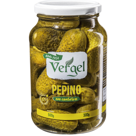 Pepino em conserva tradicional vergel vidro 300g