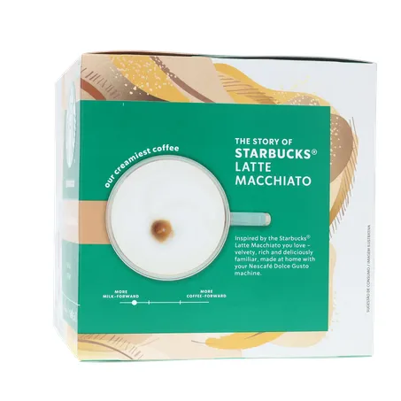 Café com Leite em Cápsula Starbucks Latte Macchiato Nescafé Dolce Gusto Caixa 107,5g 10 Unidades 360-8