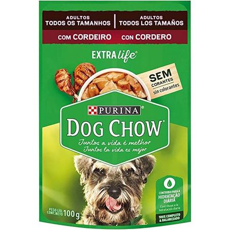 Alimento purina dog chow cordeiro ao molho 100g